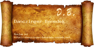 Danczinger Benedek névjegykártya